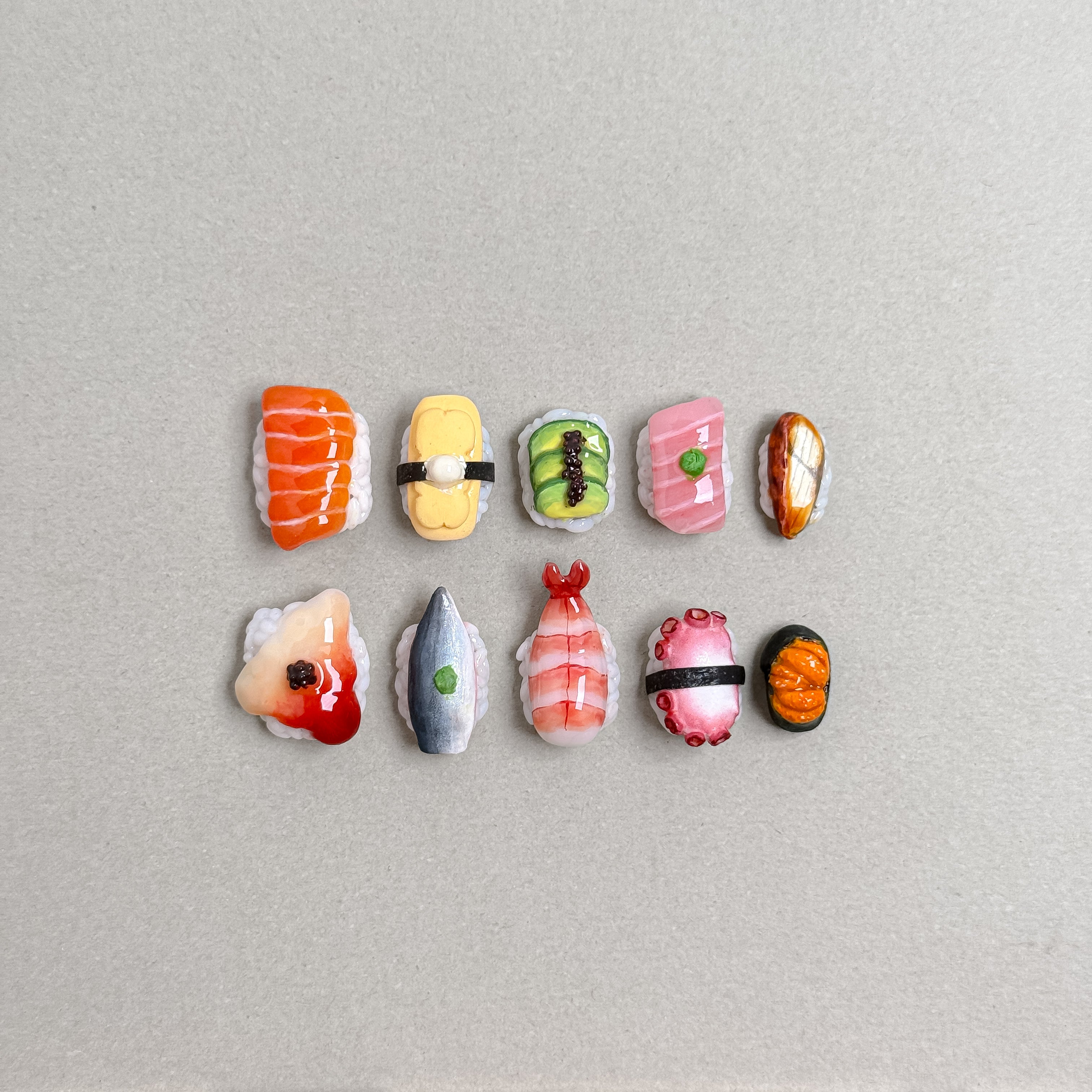 Faux Ongles R¡§|utilisables MIBLAB design sushi Bento color¡§|, Press-On Nails Premium Gen¡§¡§ve