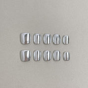 Faux Ongles R¡§|utilisables MIBLAB argent effet chrome, Press-On Nails Premium Gen¡§¡§ve