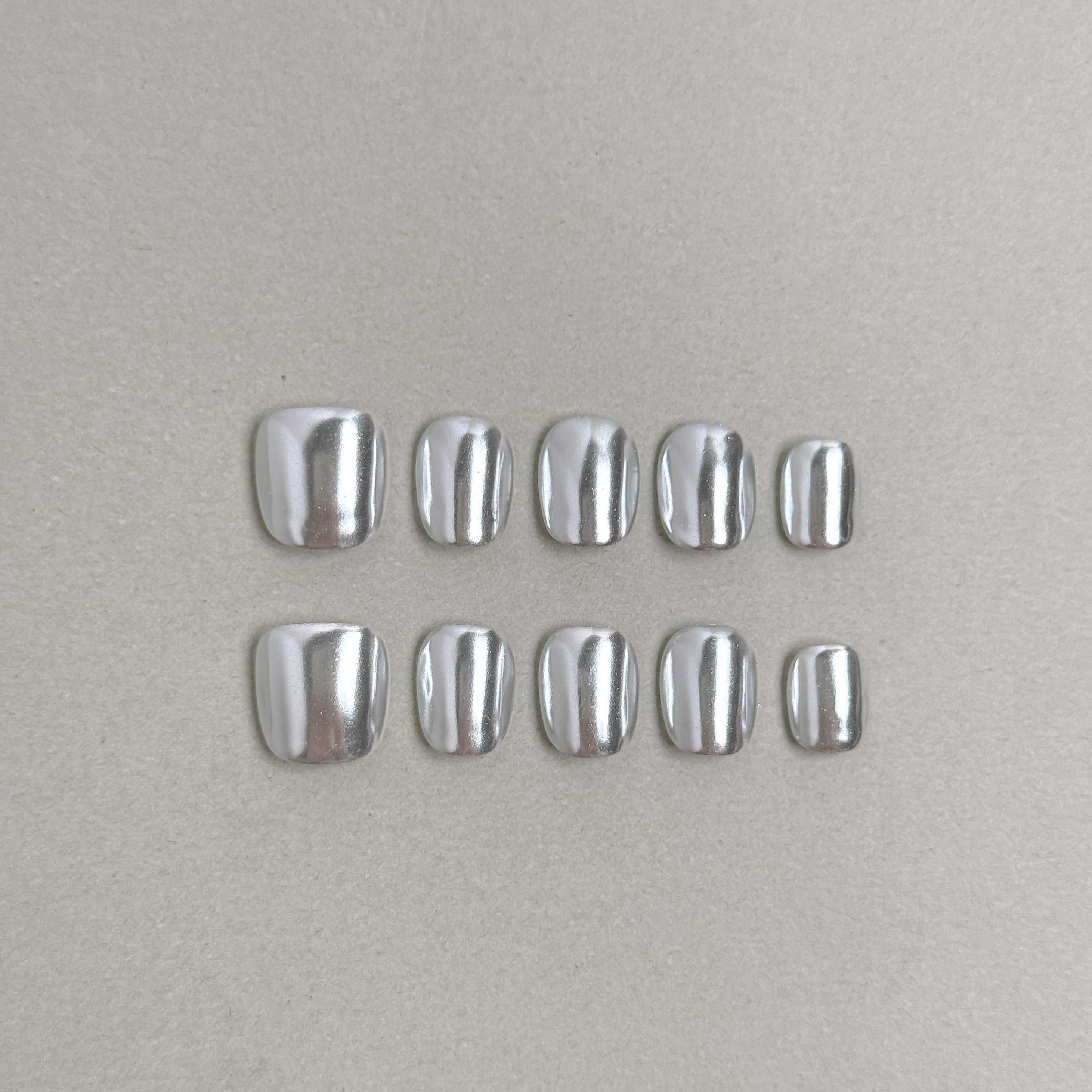Faux Ongles R¡§|utilisables MIBLAB argent effet chrome, Press-On Nails Premium Gen¡§¡§ve