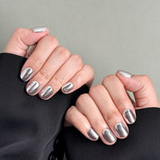 Ongles Press-On MIBLAB argent¡§|s port¡§|s sur mains, Manucure futuriste Gen¡§¡§ve