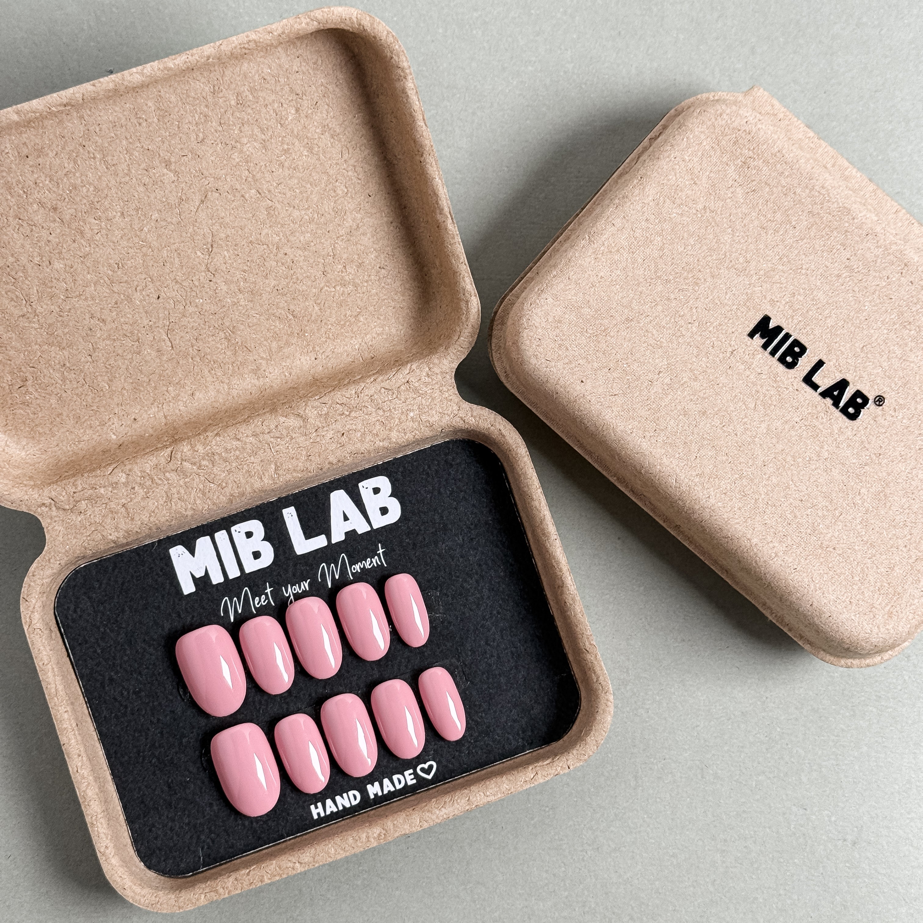Coffret MIBLAB Press-On Nails nude ros¡§| dans bo?te ¡§|l¡§|gante, Boutique Faux Ongles Gen¡§¡§ve