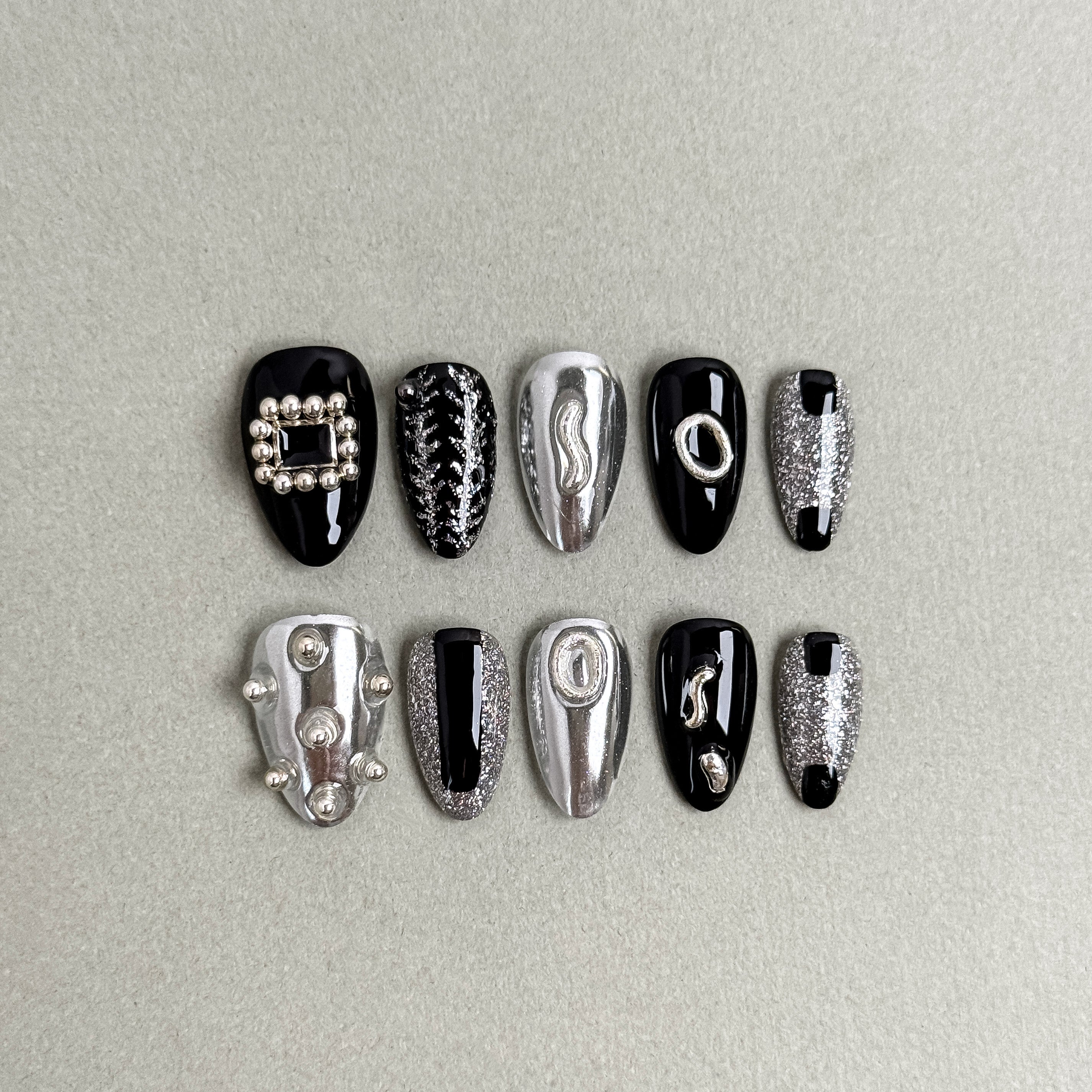 MIBLAB Steel My Show Press-On Nails Faux Ongles R¨¦utilisables Premium Gen¨¨ve