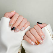 Ongles Press-On MIBLAB bicolores port¡§|s sur mains, Manucure moderne et chic Gen¡§¡§ve