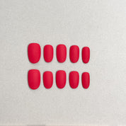 Faux Ongles R¡§|utilisables MIBLAB rouge mat ovale, Press-On Nails Premium Gen¡§¡§ve