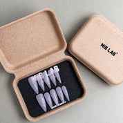 Coffret MIBLAB Press-On Nails paillet¡§|s violets dans bo?te ¡§|l¡§|gante, Boutique Faux Ongles Gen¡§¡§ve