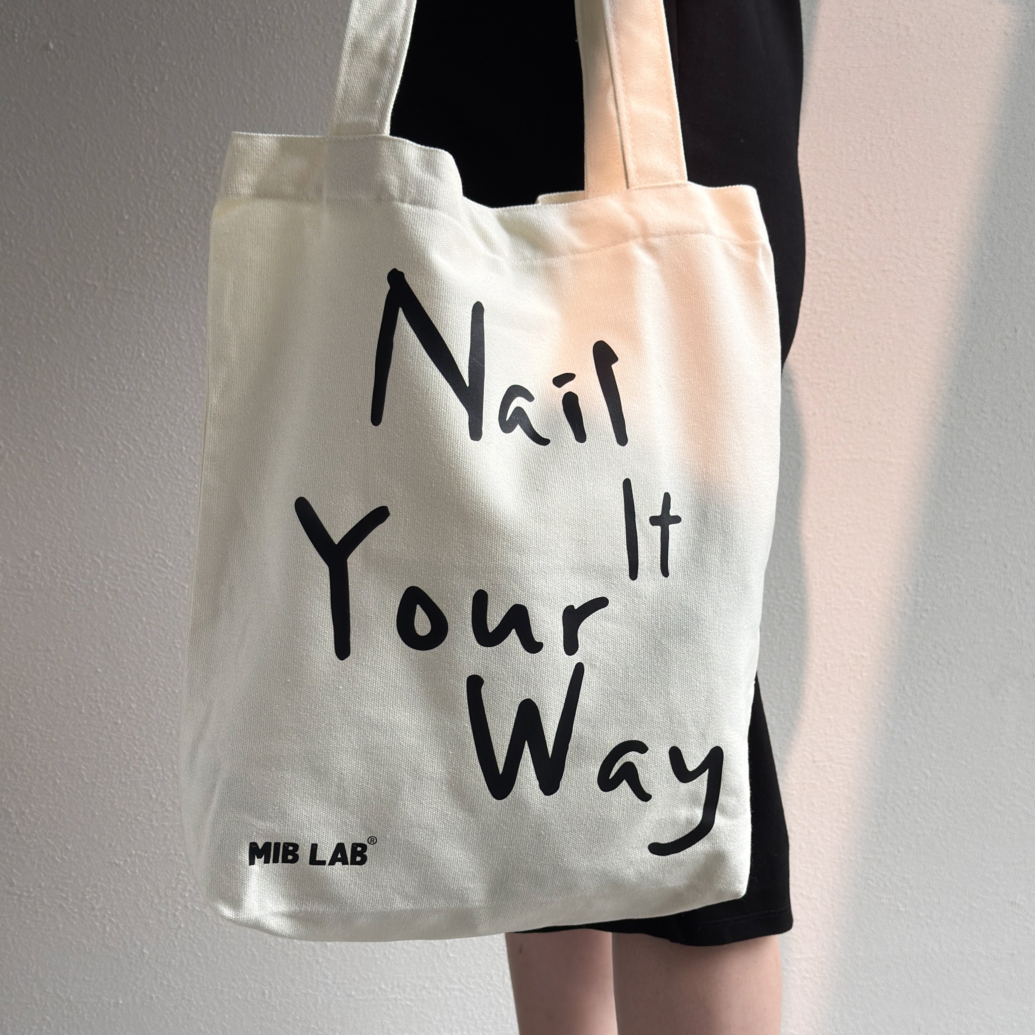 Sac MIBLAB ?¡ãNail Your Way?¡À en coton beige, accessoire durable Gen¡§¡§ve