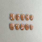 Silent Friend ongles press-on nude marbrés premium MIBLAB, faux ongles réutilisables à Genève
