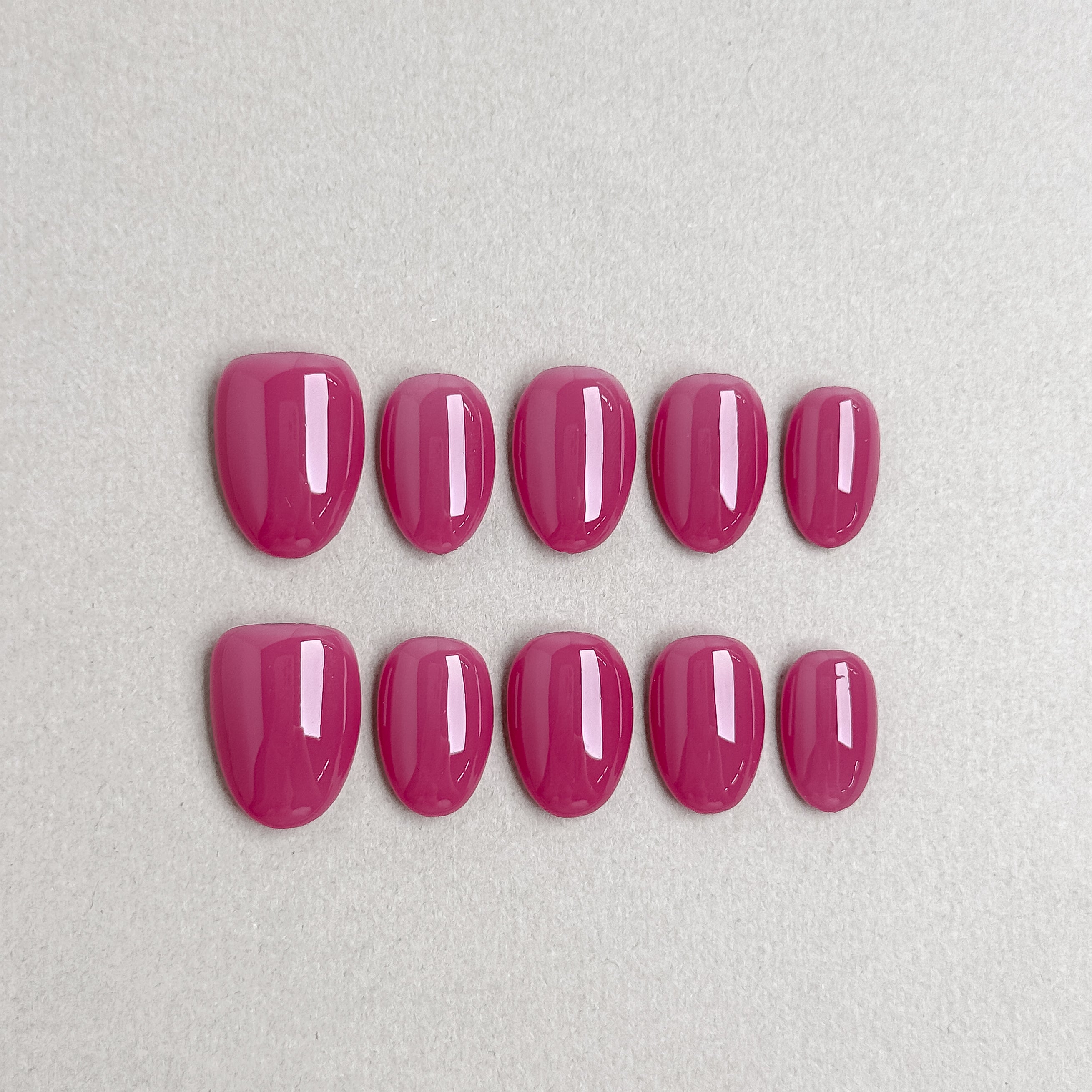 Faux Ongles R¡§|utilisables MIBLAB rose framboise brillant, Press-On Nails Premium Gen¡§¡§ve