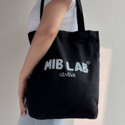 Sac fourre-tout MIBLAB noir logo blanc, style minimaliste Gen¡§¡§ve