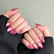 Ongles Press-On MIBLAB rose nacr¡§| port¡§|s sur mains, Manucure ¡§|l¡§|gante Gen¡§¡§ve